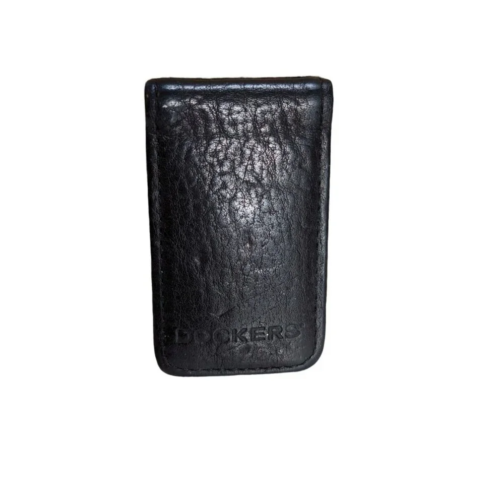 Dockers Genuine Leather Magnetic Money Clip Black Color